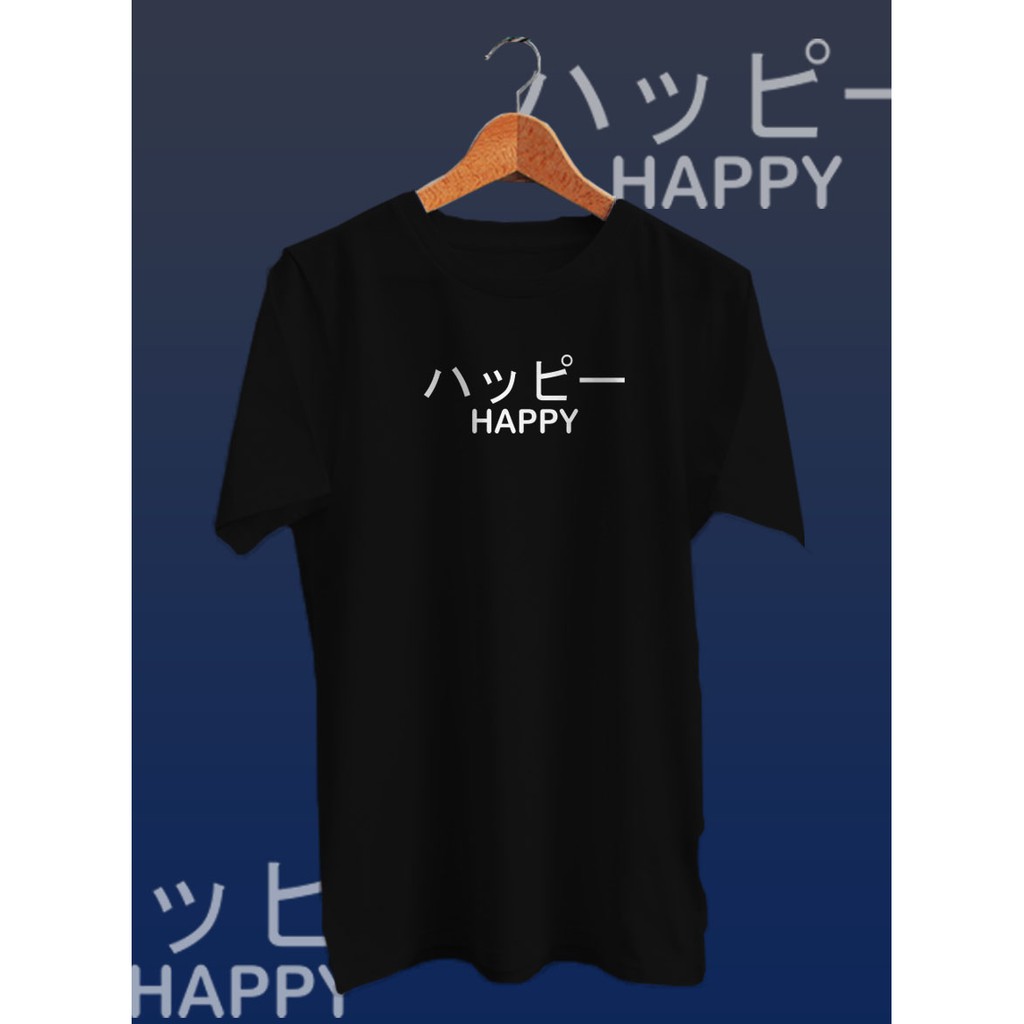 HKSTORE - KAOS DISTRO DIGITAL PRINT TULISAN HAPPY