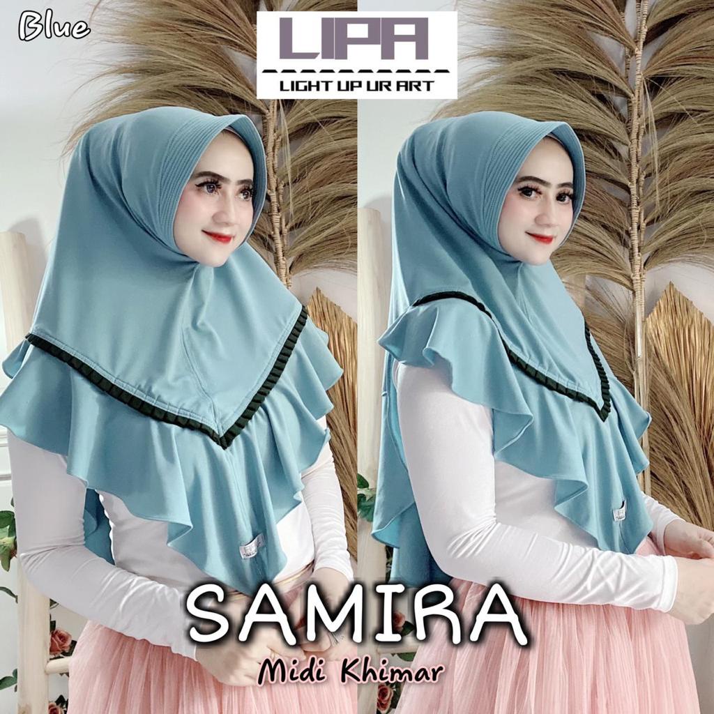 Jilbab Instan Bergo Jersey Samira Ori Lipa-BIRU