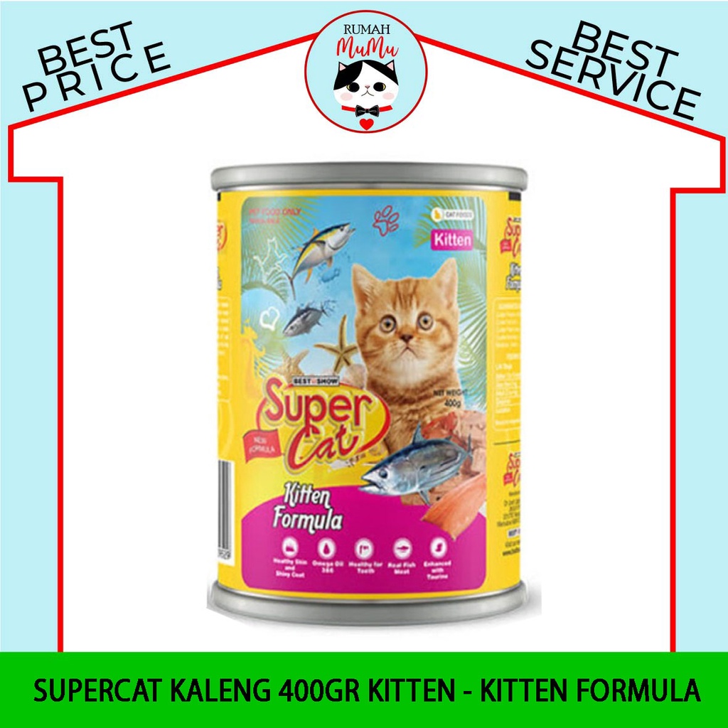 MAKANAN BASAH KALENG ANAK KUCING PREMIUM SUPERCAT 400gr