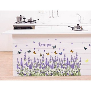 Wall Sticker Stiker  Dinding Lavender Butterfly SK7038 
