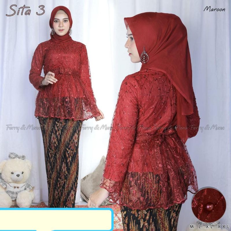 Set Tunik  tulle Modern  Baju Pesta Kutu Baru