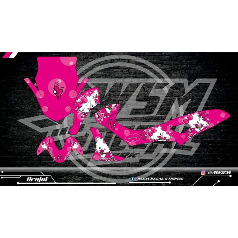 DECAL NMAX PINK HELLO KITTY
