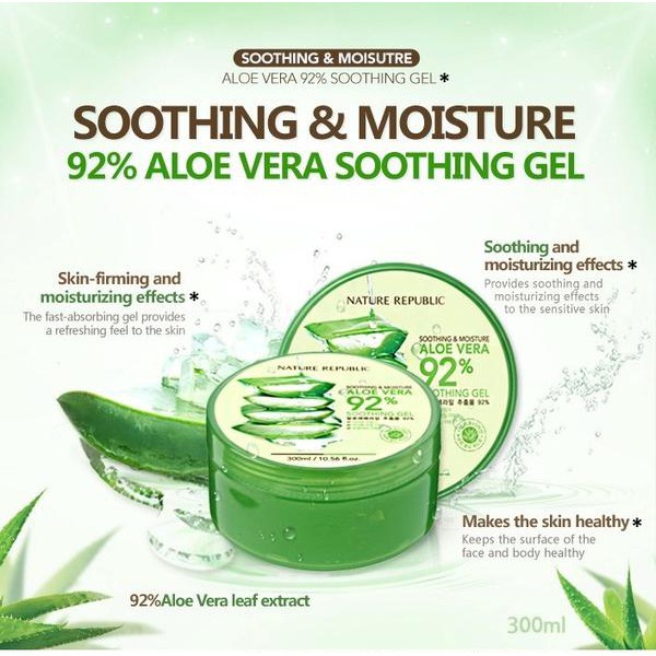 NATURE REPUBLIC Aloe Vera 92% Soothing Gel 300ml (Original)