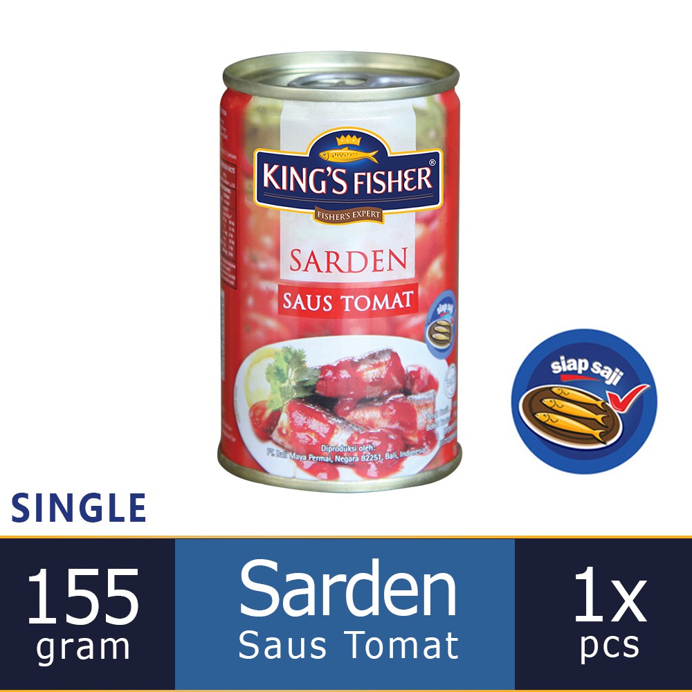 

KtmStore King's Fisher Sarden mini saus tomat Makanan Kaleng 155 g kings fisher