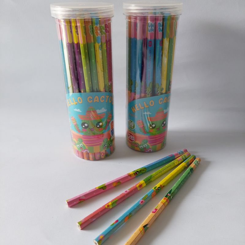 

dNoura SATU POT ( 50 PCS ) Pensil 2B Big Karakter Lucu