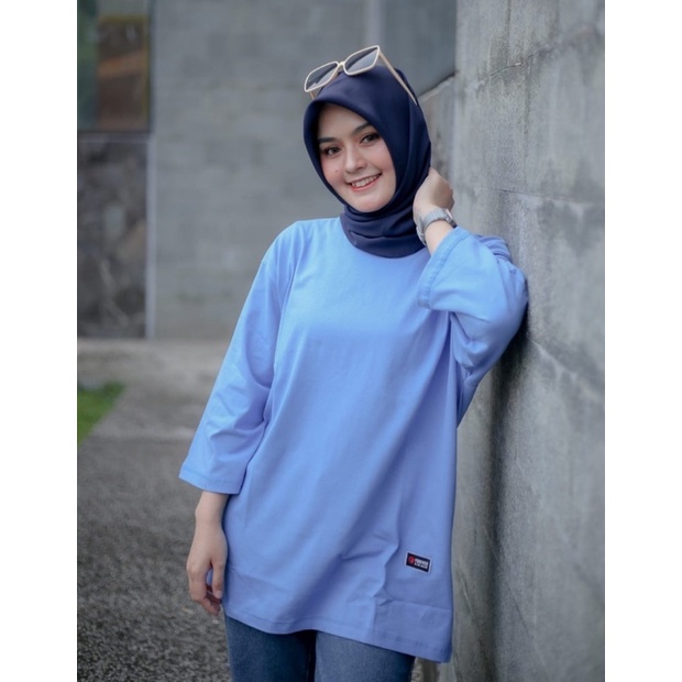 BASIC POLOS OVERSIZE WANITA / KAOS OVERSIZE JUMBO WANITA POLOS / ATASAN KAOS OOTD HIJAB WANITA