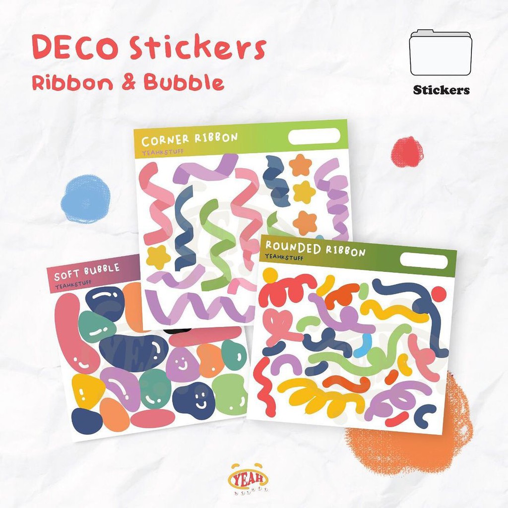 

Ribbon & Bubble Sticker Deco