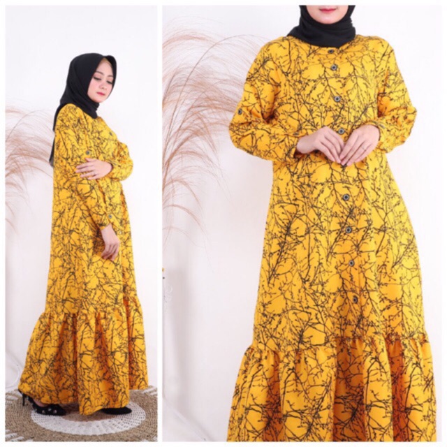 Gamis Wolfis Monalisa LD110 Busui kancing Deret / 156-5077