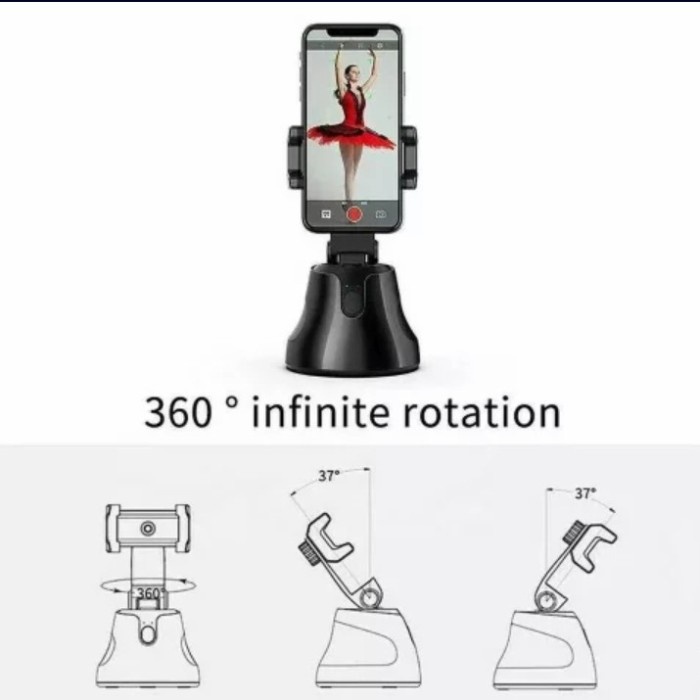 ALAT YOUTUBER,Apai Genie 360° Smart Objek Tracking Gymbal Holder For Smartphone