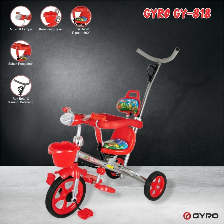 GY 818 - Sepeda Roda Tiga Anak roller GYRO 818 Tricycle Bike Murah