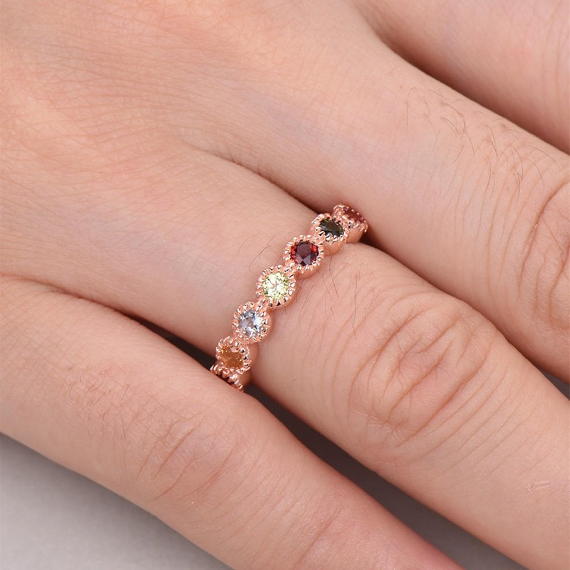 Cincin Moissanite Warna Rose Gold Untuk Wanita