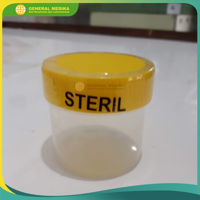 Pot Dahak Sputum 5x6 Ber Skala Tutup Kuning | Pot Urine | cup slime
