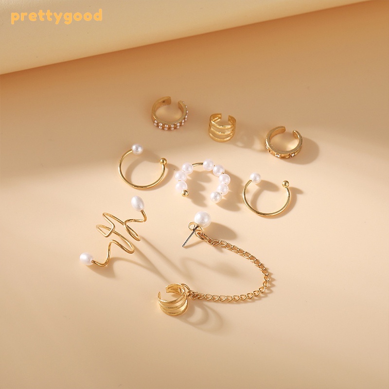 Fashion Emas Vintage Cincin Set Pembukaan Mutiara Wanita Cincin Dapat Disesuaikan Perhiasan Aksesoris - PD