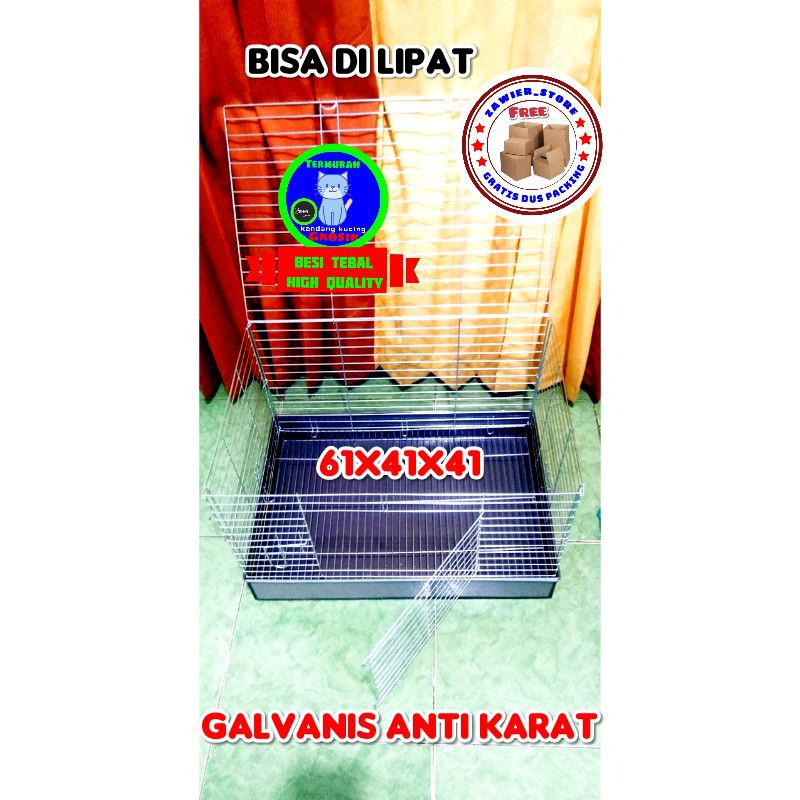 KANDANG KUCING.KELINCI.ANJING BESI LIPAT (KHUSUS GOSEND)-2⏩61x41x41