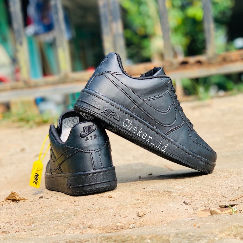 SEPATU SNEAKERS NK3 A1R FORC3 PRIA DAN WANITA FULL BLACK HITAM POLOS FASHION TERBARU