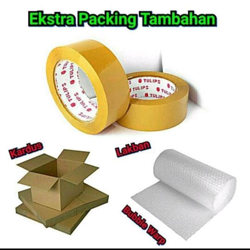 

Packing Ekstra Aman ( lakban + buble warp + kardus