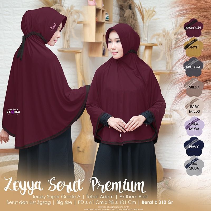 jilbab bergo Raqumi jumbo ZOYYA