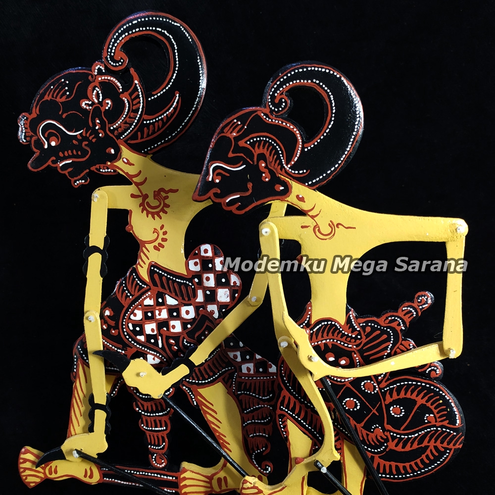 Souvenir Miniatur Wayang Kayu Painting Pendawa Lima Khas Indonesia &amp; Dudukan