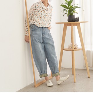 Mooi Mo Celana  Panjang Model Boyfriend  Motif Kotak  kotak  