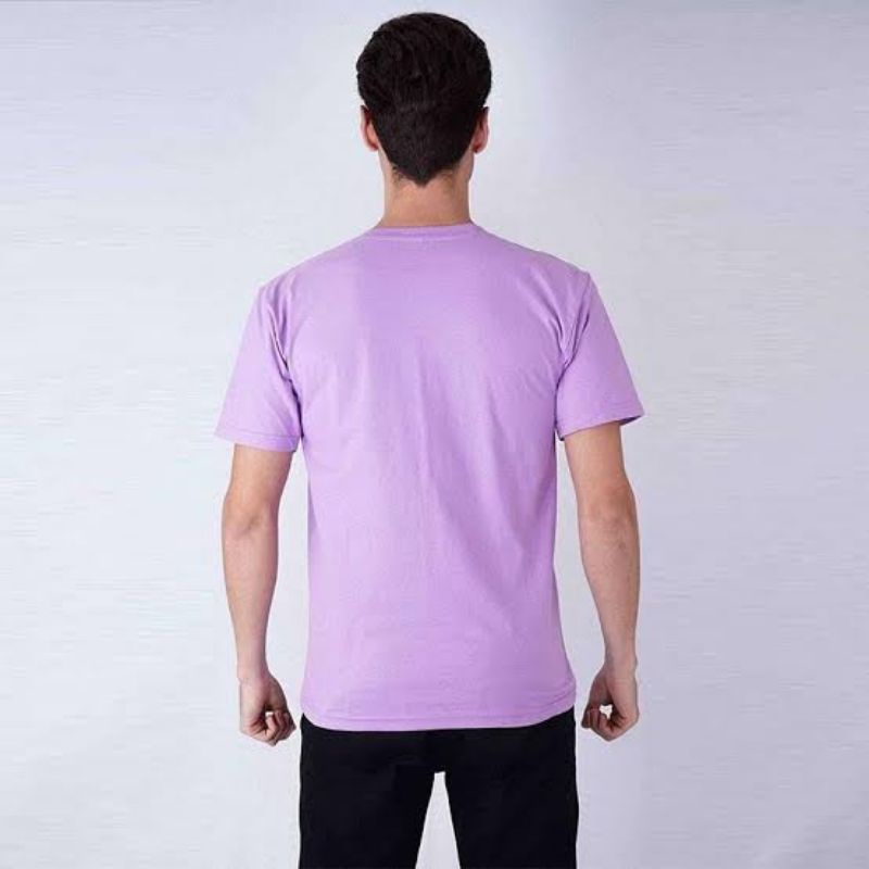 Kaos Polos Ungu Muda Lilac Lengan Pendek Cotton Combed 30s