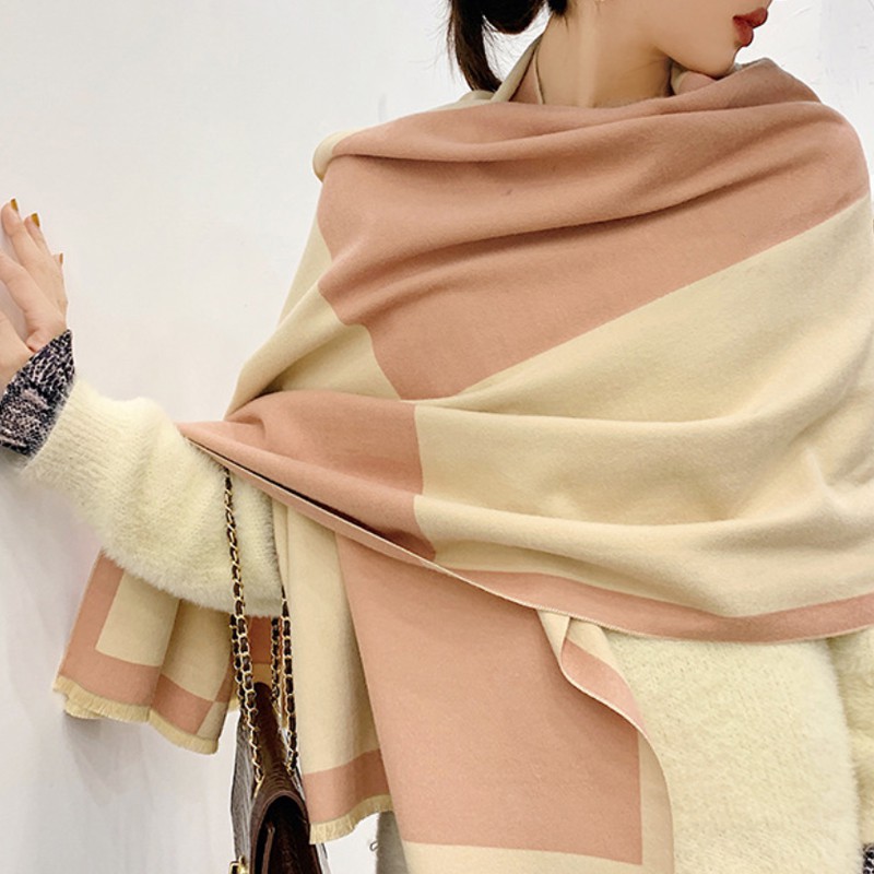 Syal &quot;Helen&quot; 65 x 190 Anggun motif Huruf H yang mewah Bahan High Grade Cashmere Immitation