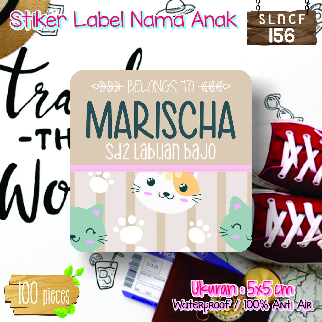 

stiker label nama anak murah sekolah anti air sticker buku SLNCF 156