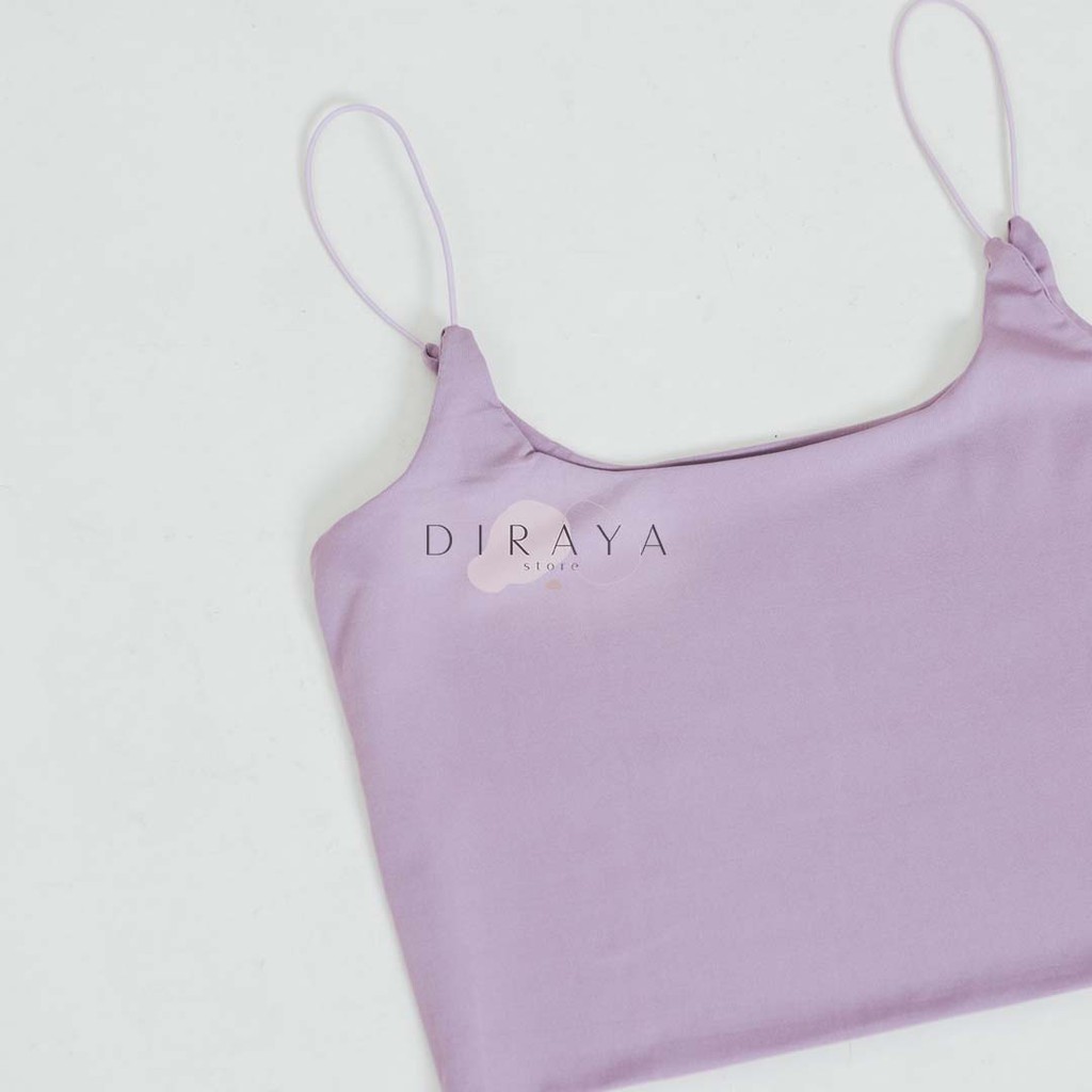 Diraya Tank Top Crop Top U Neck Tali Kecil-Lilac