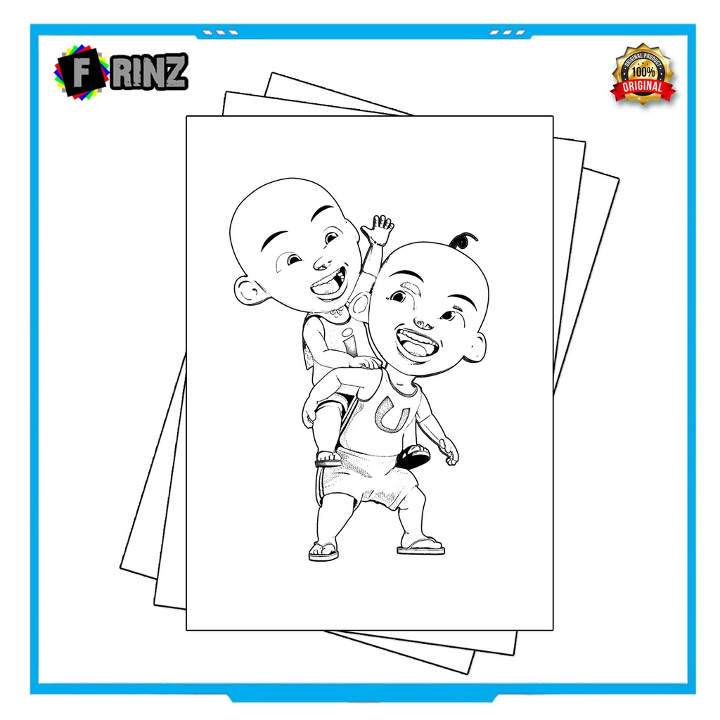 Gambar Sketsa Mewarnai ~ 07 . Upin Ipin Part 1 / Seketsa Lukis / Drawing Sketch / Menggambar-02