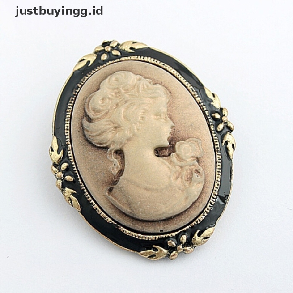 [justbuyingg.id] Women Vintage Cameo Elegant Brooch Pin Antique Wedding Charm Portrait Brooch Pin ID