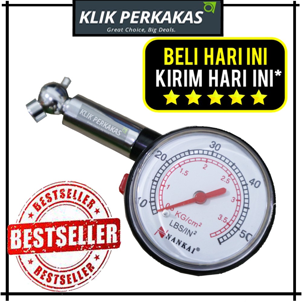 Pengukur Tekanan Angin Tire Gauge Jarum Model Lonceng