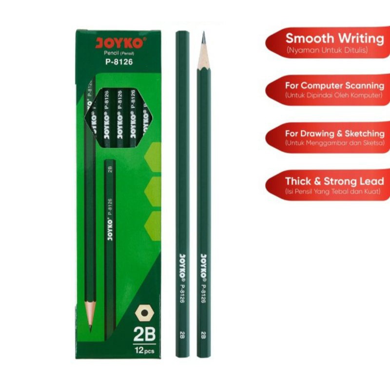 Pensil Joyko 2B P-8126 Grosir 12 Pcs