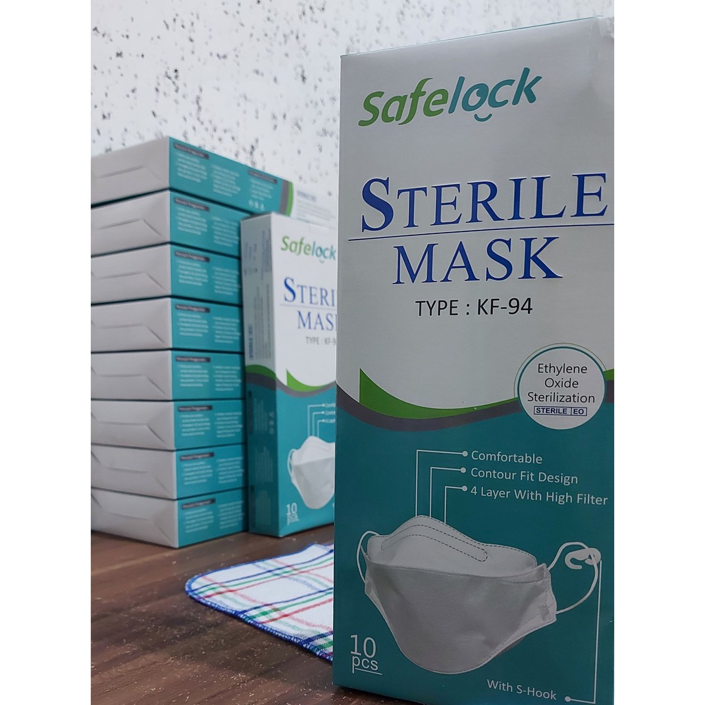 Sterile Mask KF94 Safelock 4 ply (isi 10 pcs)