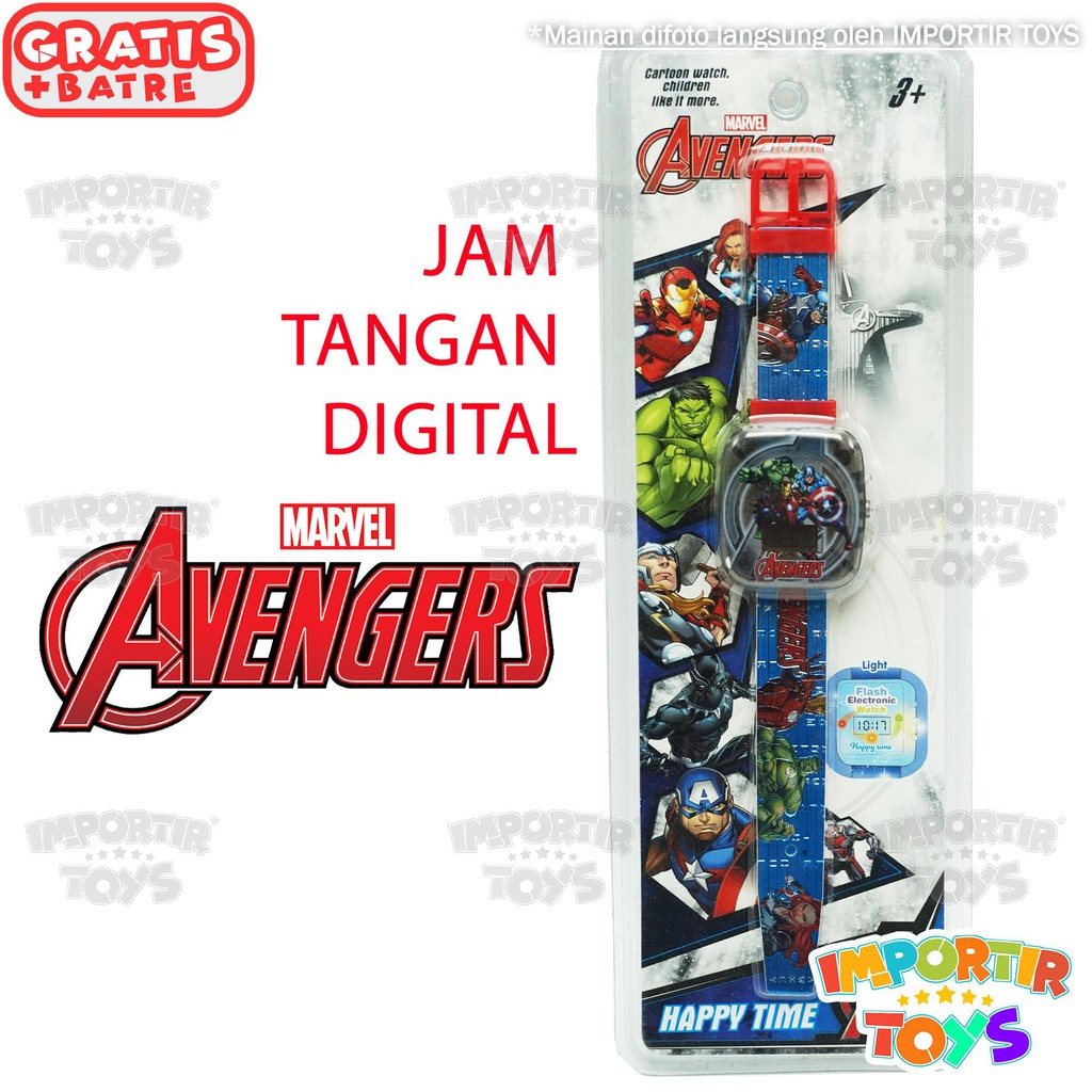 JAM TANGAN ANAK LUCU dgn LAMPU yang KEREN AVENGERS MICKEY MINNIE MOUSE MINION PRINCESS DISNEY