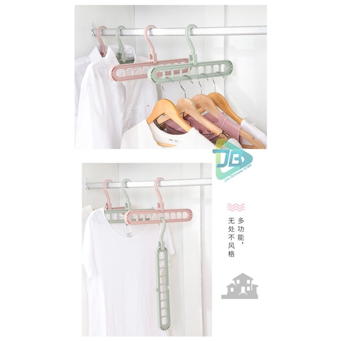 RT33 GANTUNGAN LEMARI BAJU PAKAIAN MAGIC HANGER INSTANT 9 IN 1 JEMURAN LAUNDRY ANTI KARAT MULTIFUNGSI SERBAGUNA JB5273