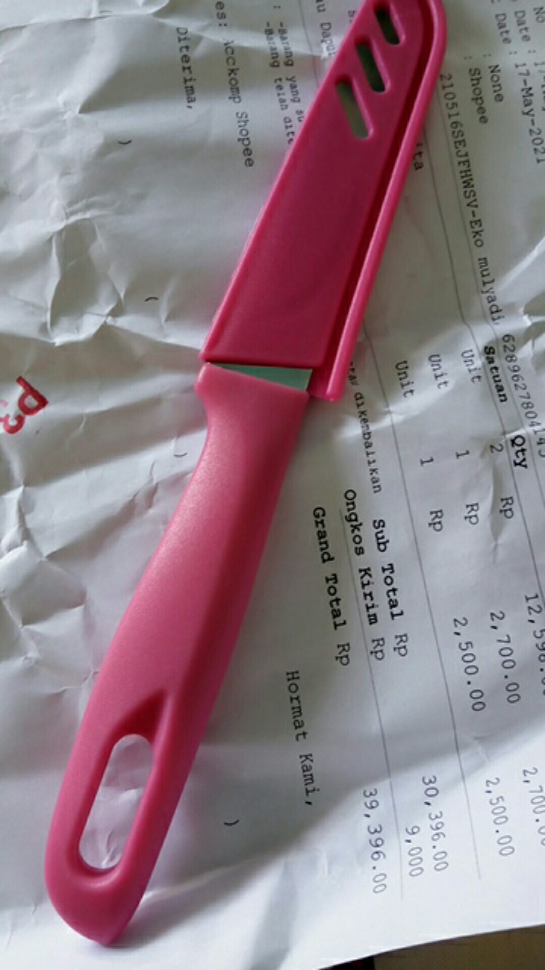 Pisau Dapur Buah Sayur Kecil Gagang Sarung Plastik