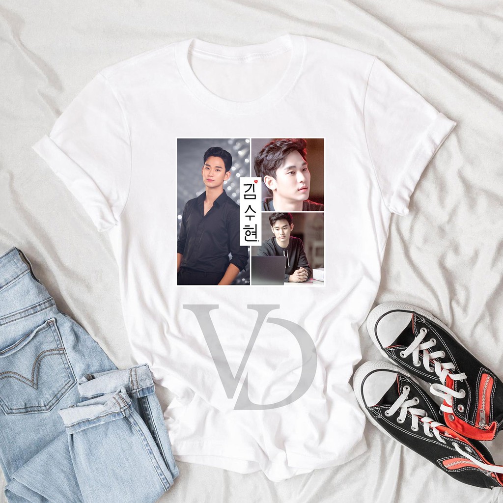 BAJU KAOS KIM SOO HYUN / KSH TEE V TEE WANITA PRIA LENGAN PENDEK / BAJU KOREA