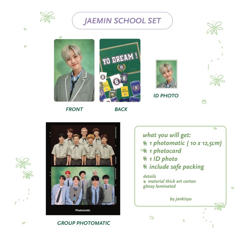 NCT Dream School Set (photocard, photobooth, id card)