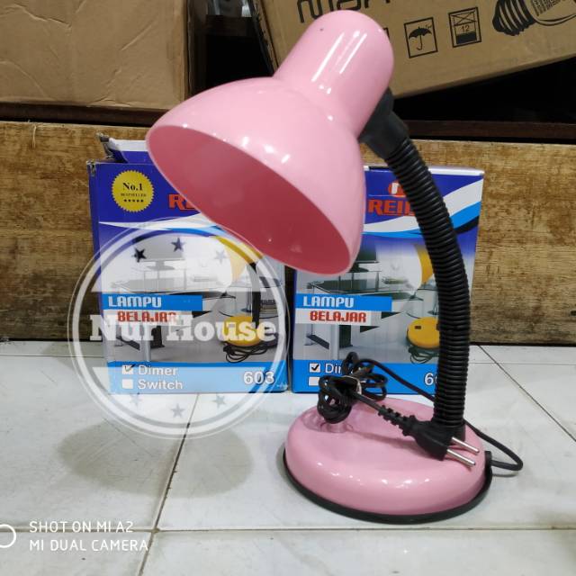 lampu meja belajar flexible reida saklar dimmer