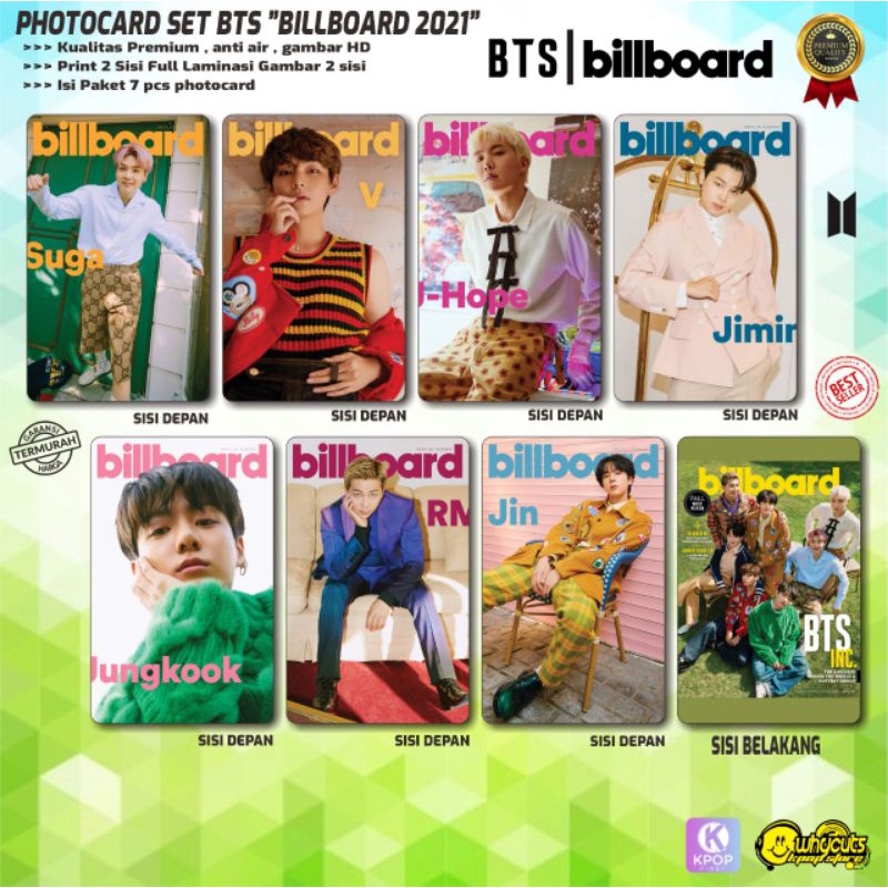 PHOTOCARD SET KPOP PREMIUM BTS // BILLBOARD #SAMSUNG