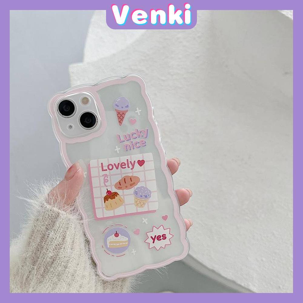 iPhone Case Silicone Soft Case Clear Case Wave Non-Slip Shockproof Camera Cover Protection Cute Cake Compatible For iPhone 13 Pro Max iPhone 12 Pro Max iPhone 11 iPhone7 Plus