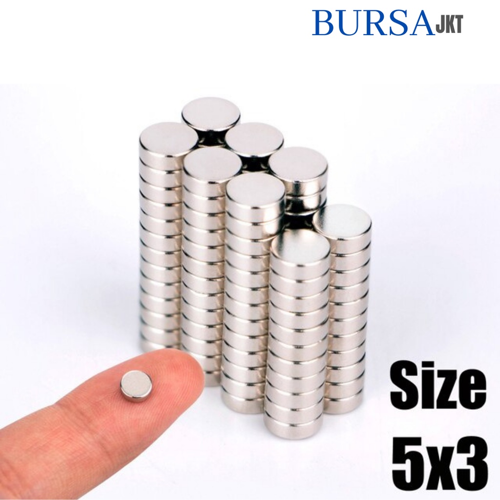 MAGNET SUPER KUAT N52 NEODYMIUM N52 BULAT STRONG NdFeB 5 x 3 MM