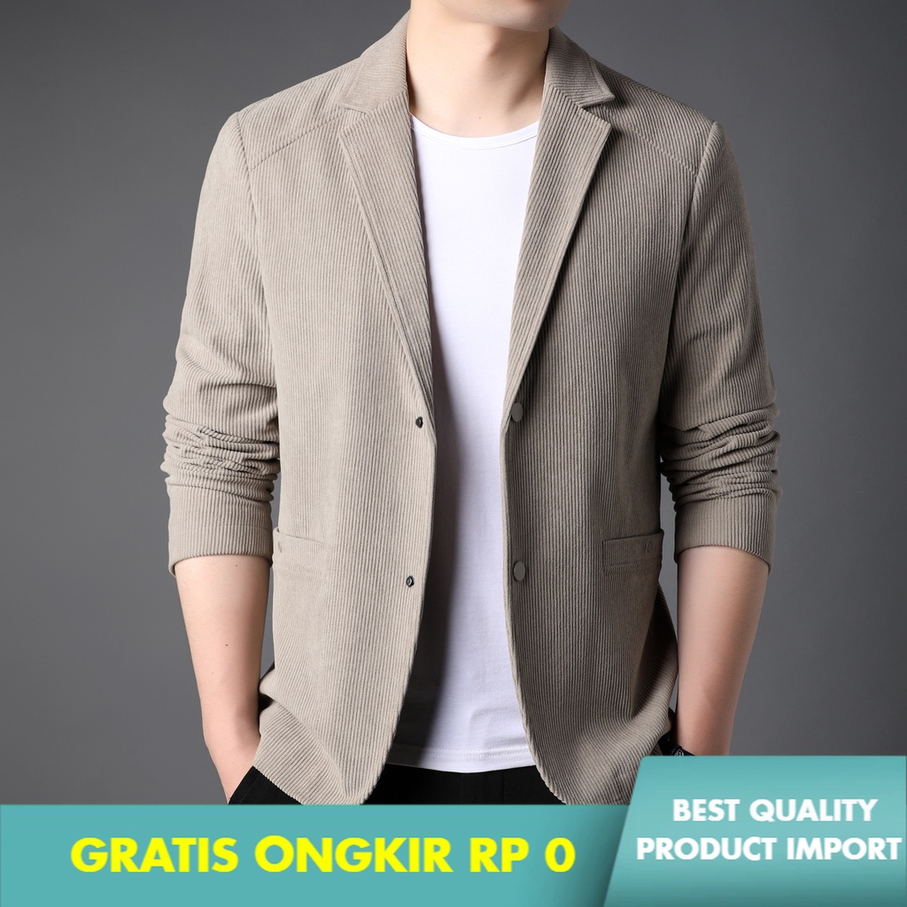 Jas Setelan Korduroi  Pria Awal    Korea  Bisnis Fashion  Kasual Corduroy Road Jaket Kasual Impor