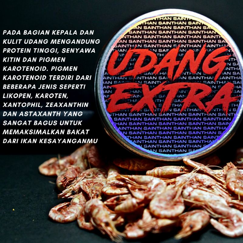 UDANG EXTRA RED Pakan Ikan Channa Maru Yellow Sentarum Auranti Limbata Pulchra Oscar Tiger udang kering