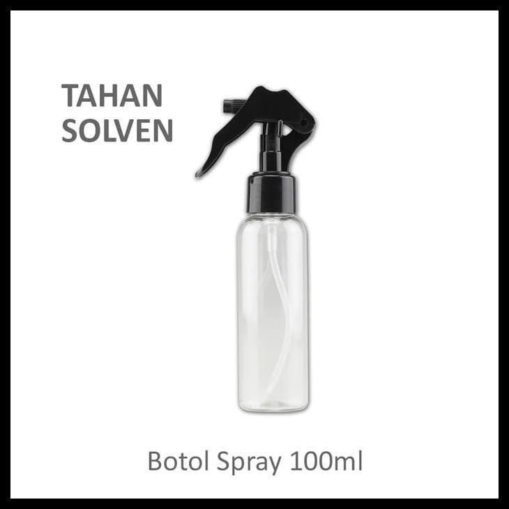 Botol Spray Bening Transparan 100ml Kepala Spray Warna Hitam