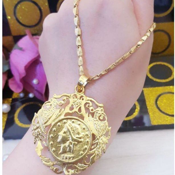 Xuping kalung koin lapis emas 24k 0701c