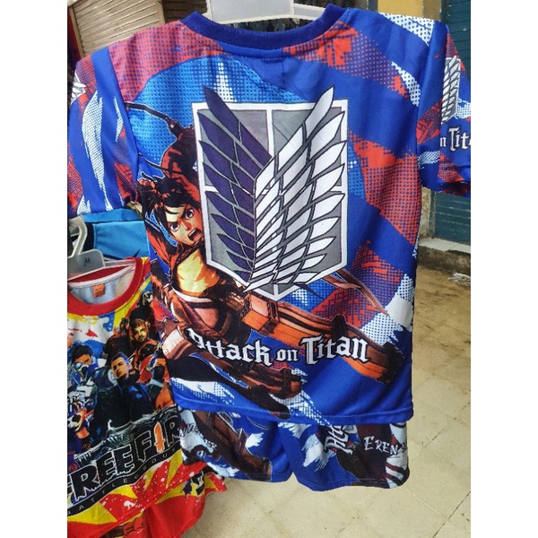 SETELAN ANAK ATTACK ON TITAN AOT EREN / BAJU ANAK / KIDS