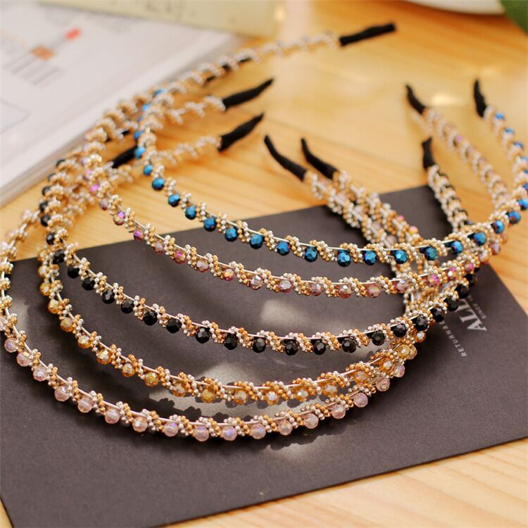 Bando Crystal Headband Dewasa Non-Slip Jepit Rambut Wanita Korea Fashion