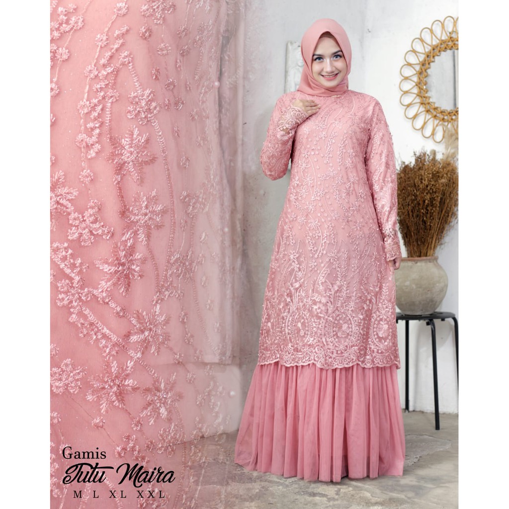 PROMO LONG GAMIS TULLE BORDIR TUTU / LONG GAMIS TULLE BORDIR PREMIUM