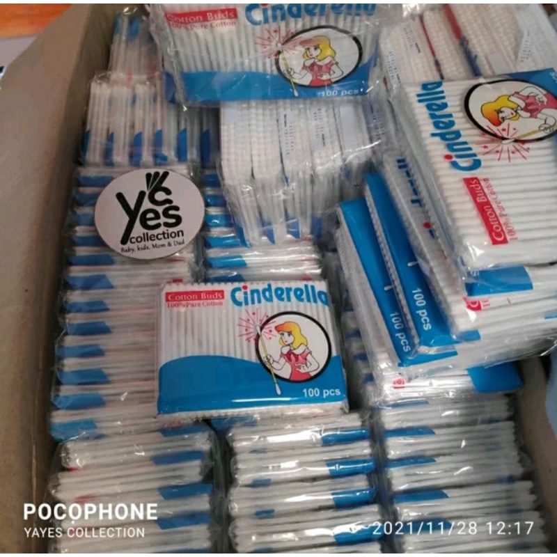 COD Cotton Buds Cinderella Baby Dewasa 60 - 50 pcs anak extra Fine Korek kuping Pembersih telinga pure