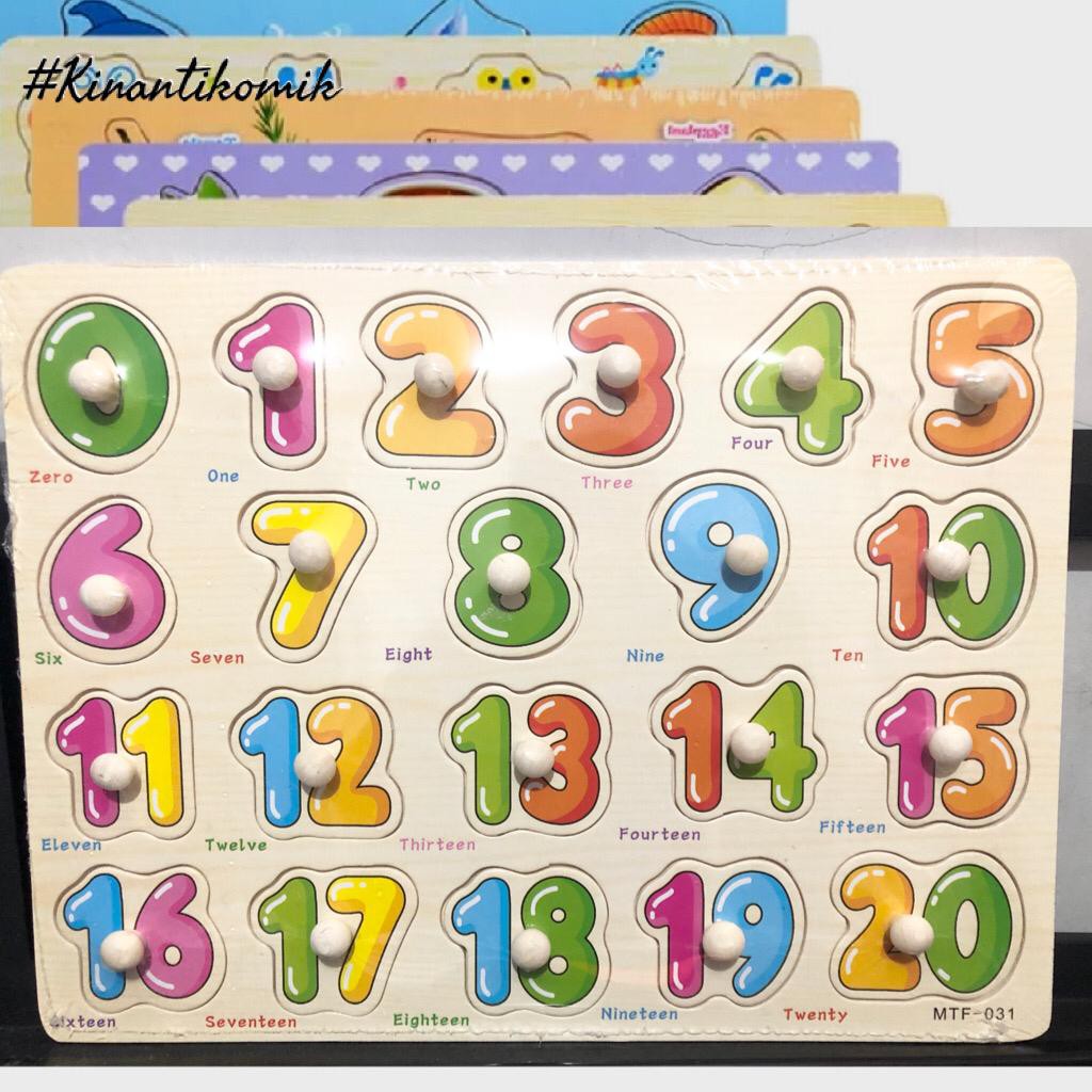 Puzzle Knob Angka 0-20 / Puzzle Knob Numbers / uk. 22 x 30 cm